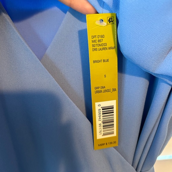 Gianni Bini Lauren Ruffle Wrap Dress Bright Blue - Picture 5 of 5